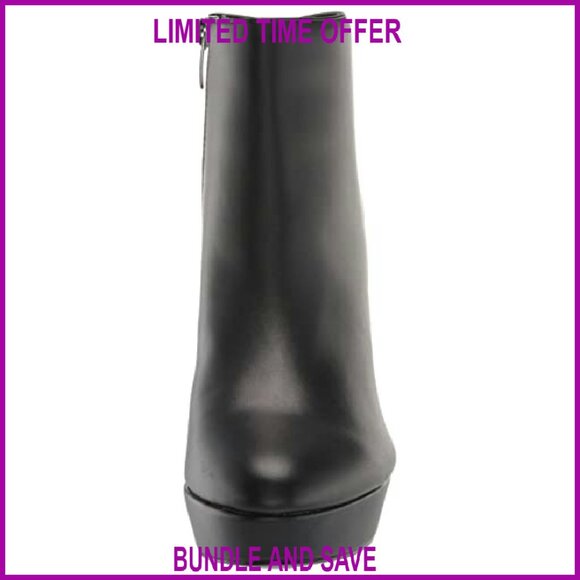 Ankle Booties with Thin Heel Platform Toe Zip Closure - Picture 3 of 8